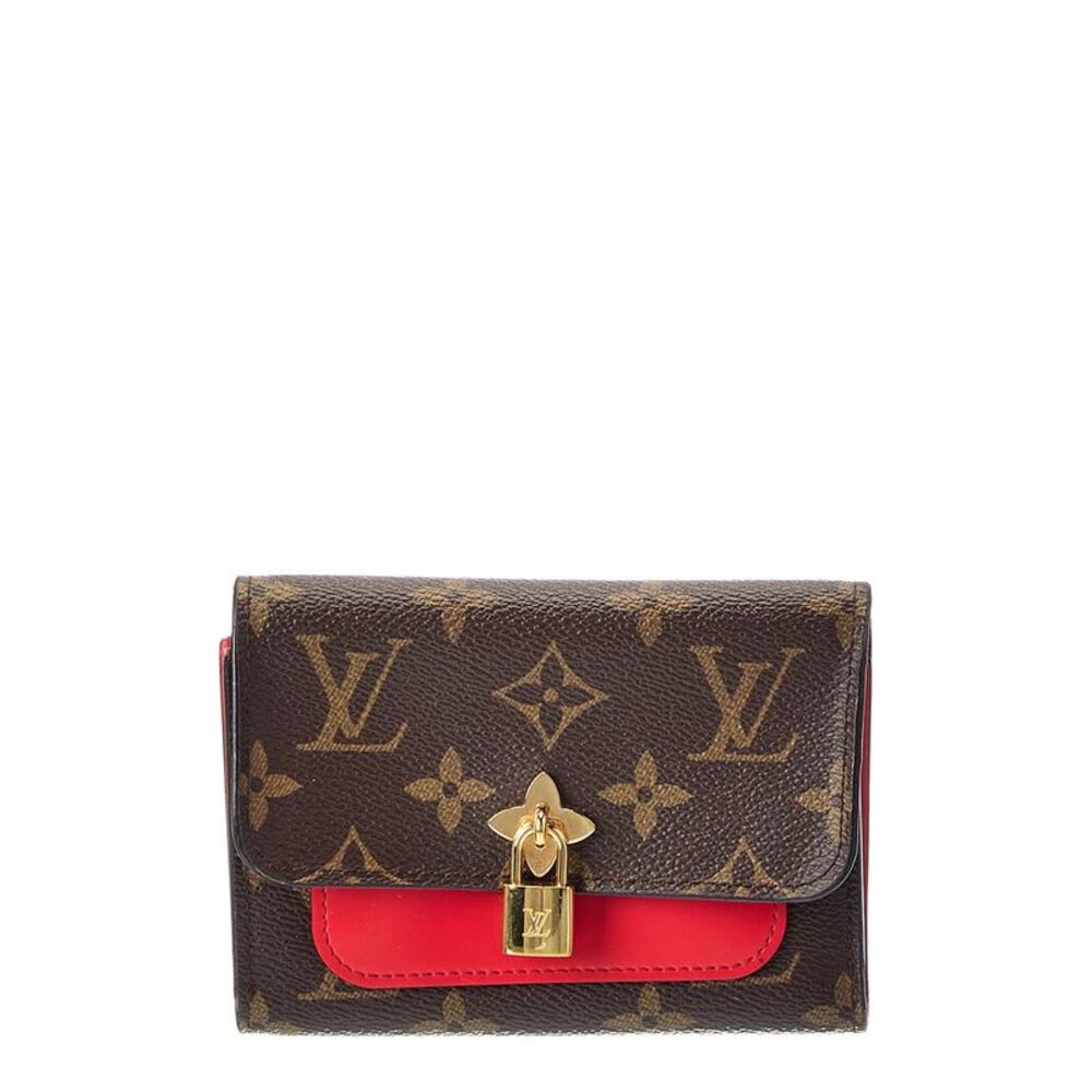 Louis Vuitton Brown Monogram Coated Canvas Flower Lock Compact Wallet
(Authentic